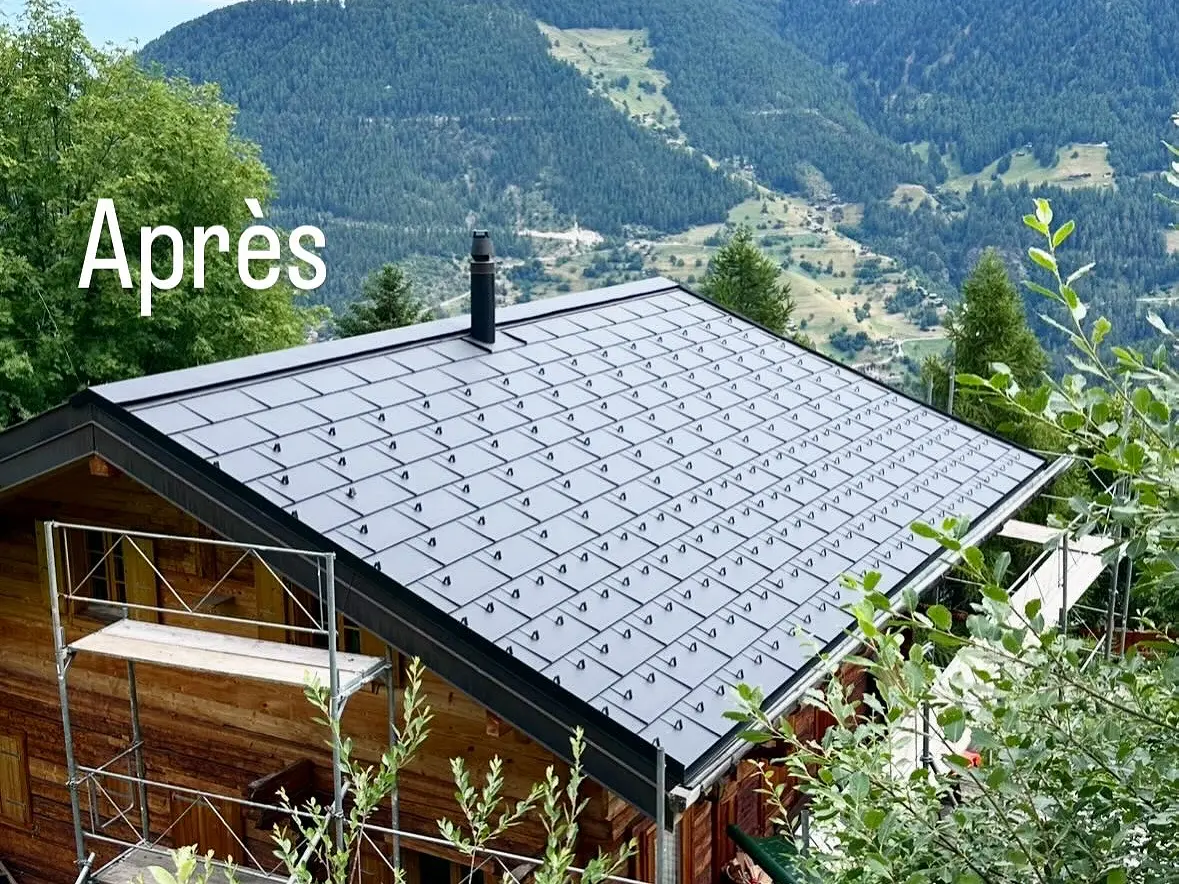 Réfection complète d'une toiture de chalet — après intervention de RT Toiture