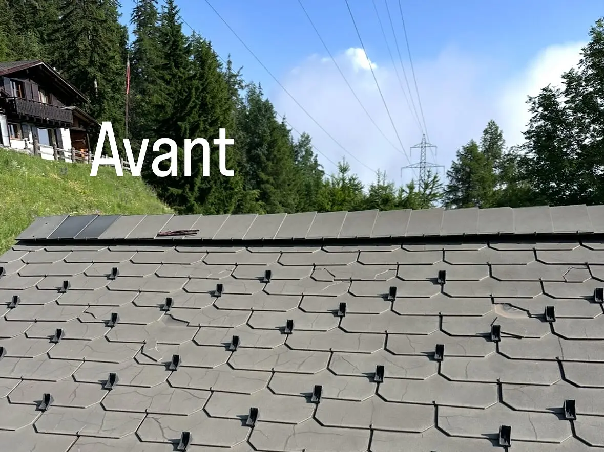 Réfection complète d'une toiture de chalet — état avant intervention