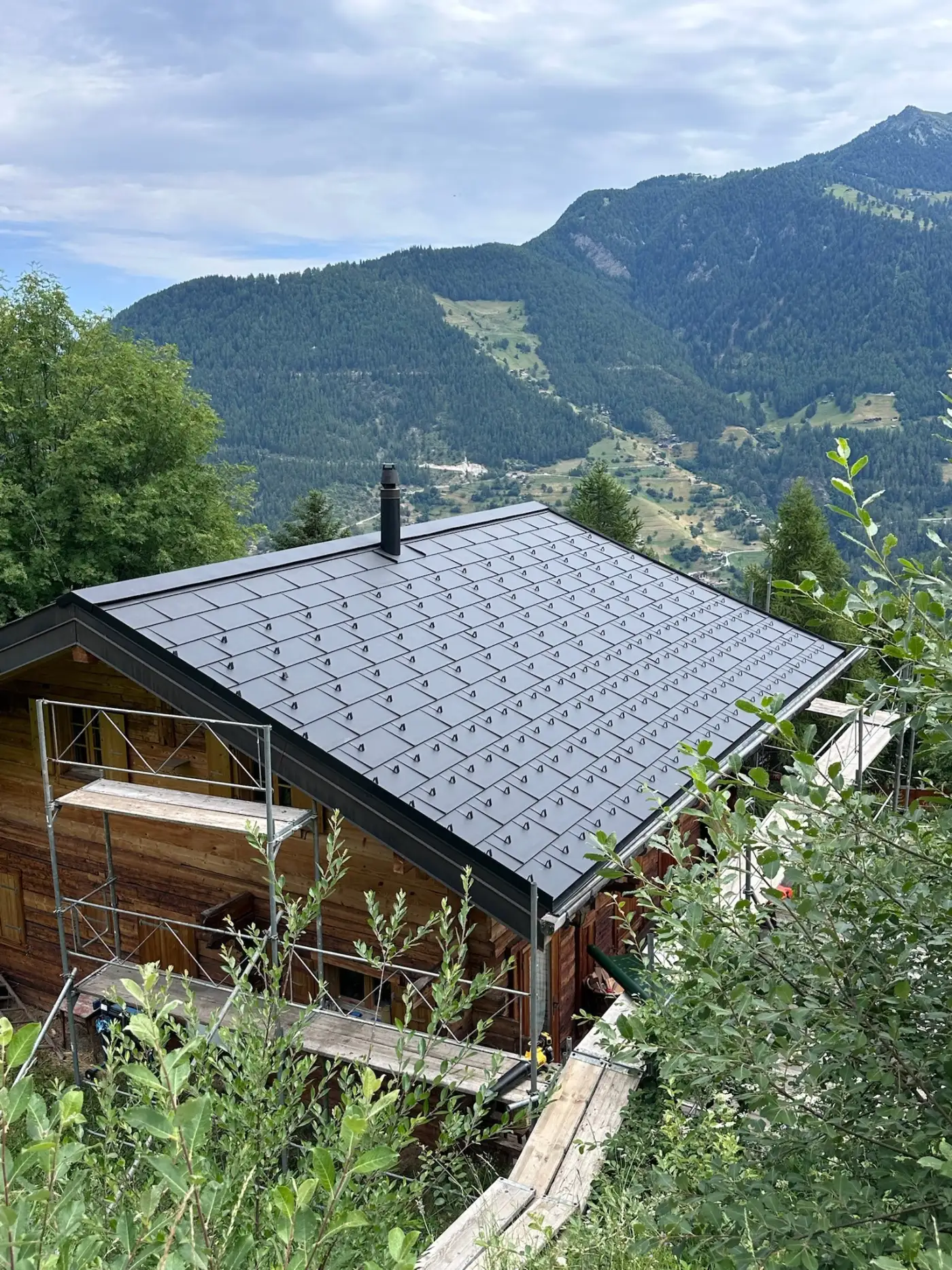 Chantier réalisé par RT Toiture Sàrl en Valais