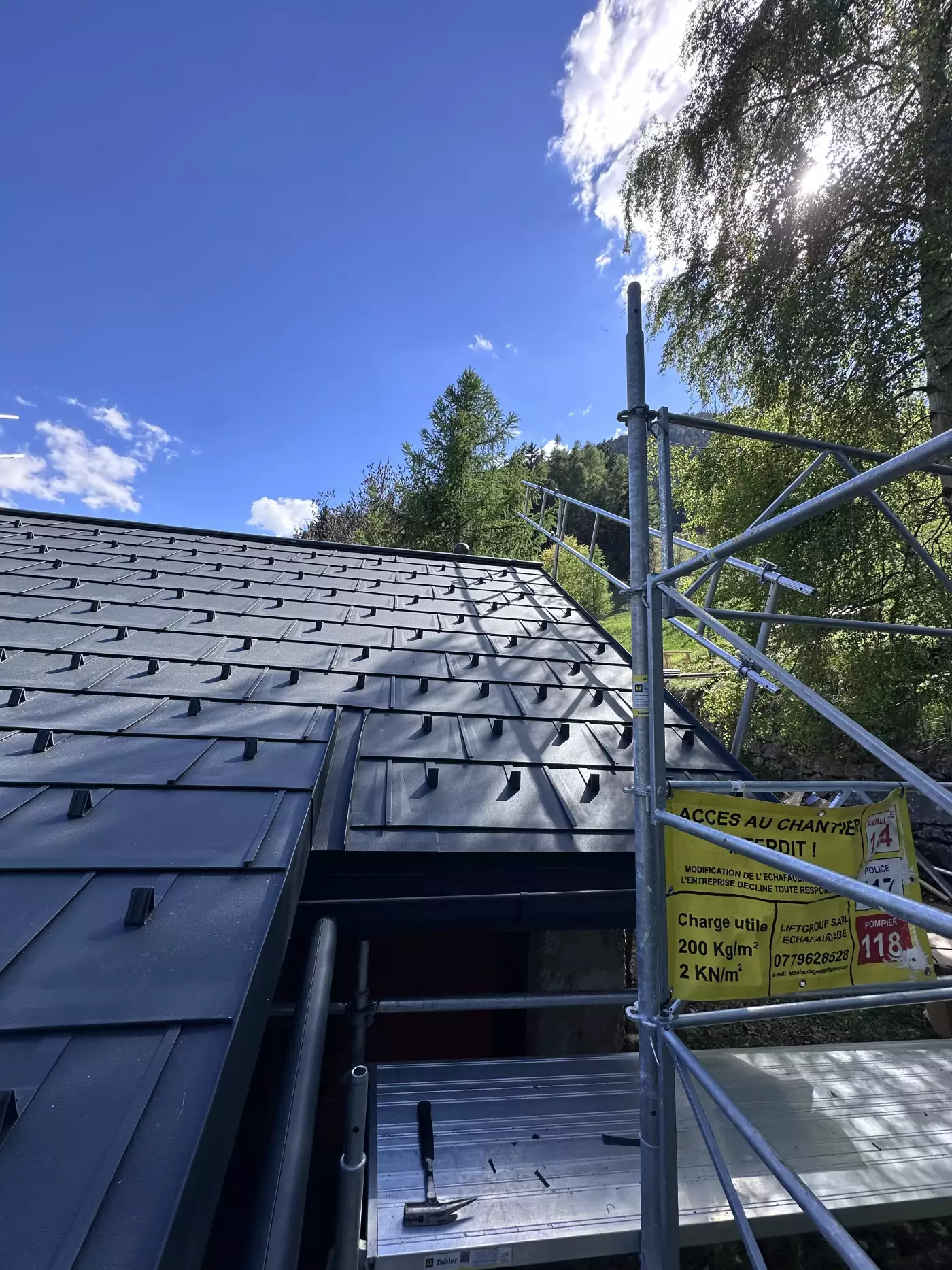 Chantier réalisé par RT Toiture Sàrl en Valais