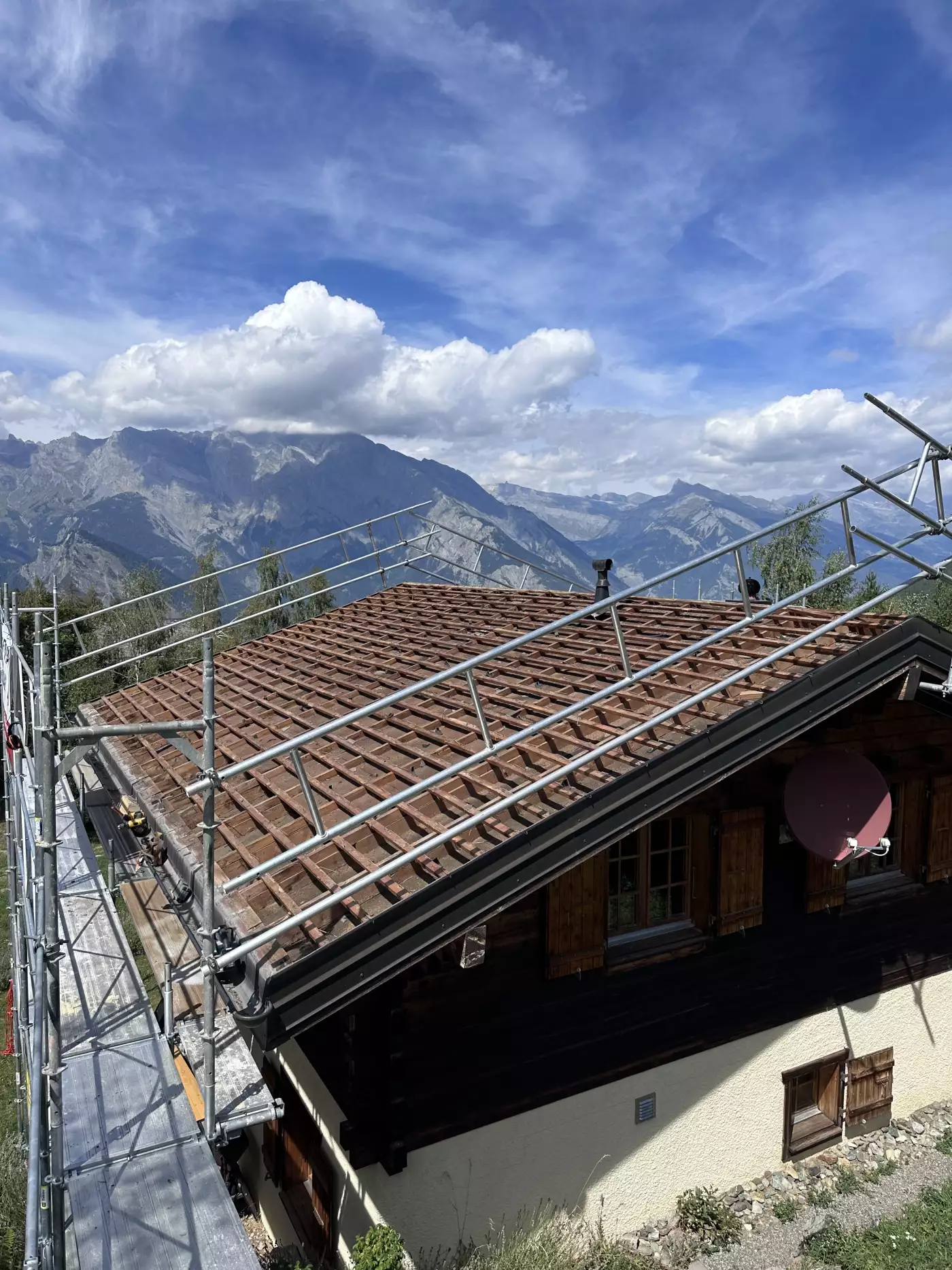 Chantier réalisé par RT Toiture Sàrl en Valais