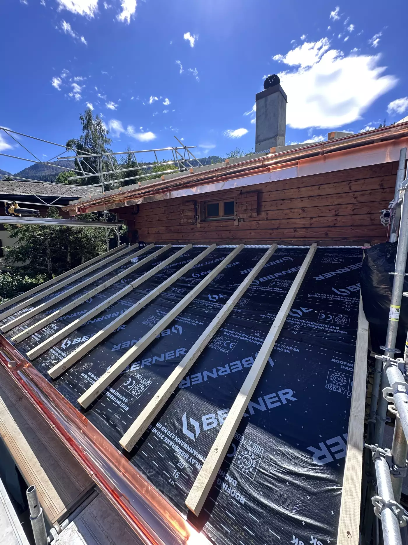 Chantier réalisé par RT Toiture Sàrl en Valais