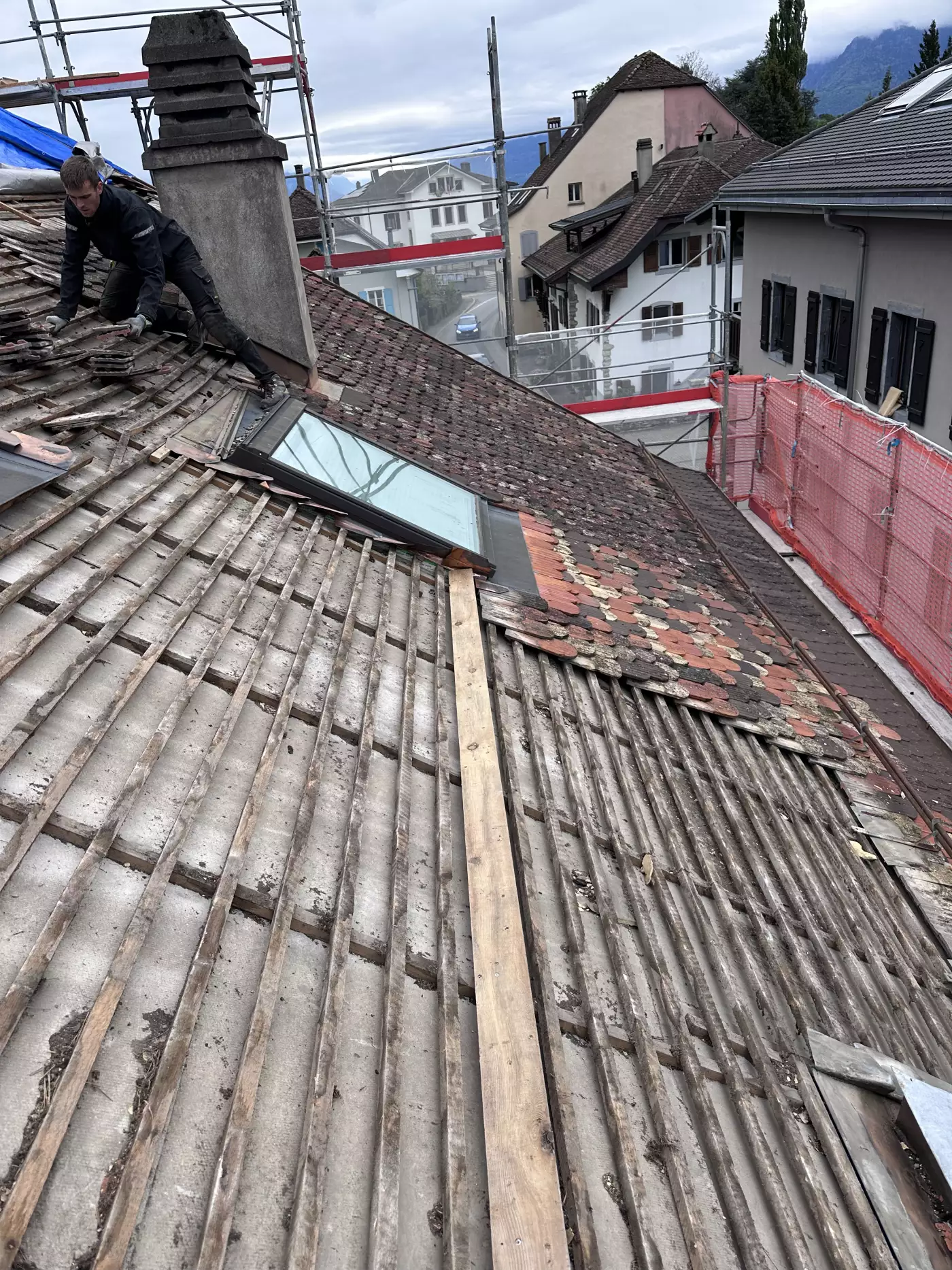 Chantier réalisé par RT Toiture Sàrl en Valais